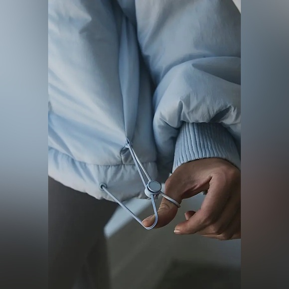 NWT FREE PEOPLE MOVEMENT Penelope Packable Puffer Jacket | Ice Grey MSRP $198 - Picture 5 of 12